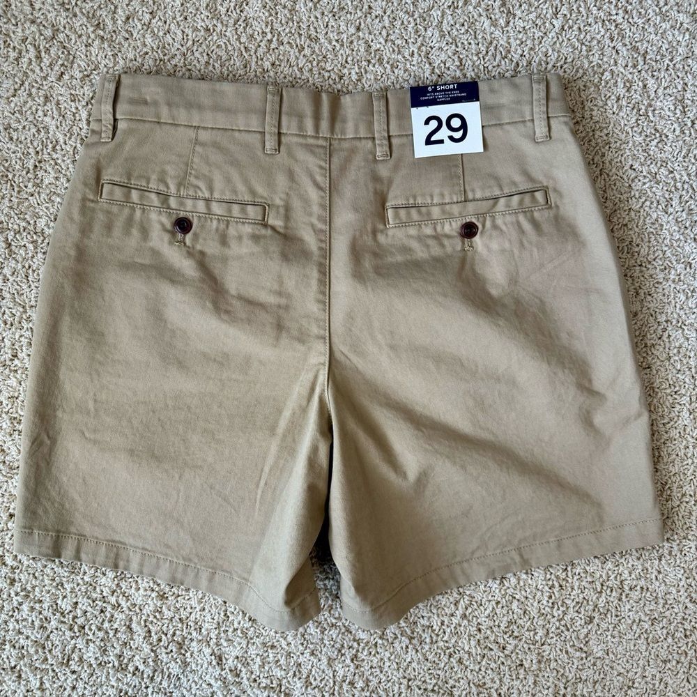 GAP NWT Men’s 6” Shorts Chino Iconic Khaki Tan Size 29 - Picture 4 of 9
